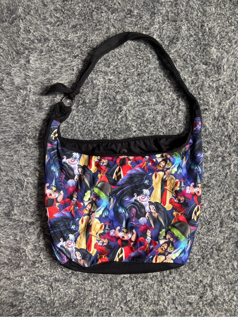 Loungefly Disney Villains Pattern Black Shoulder Bag